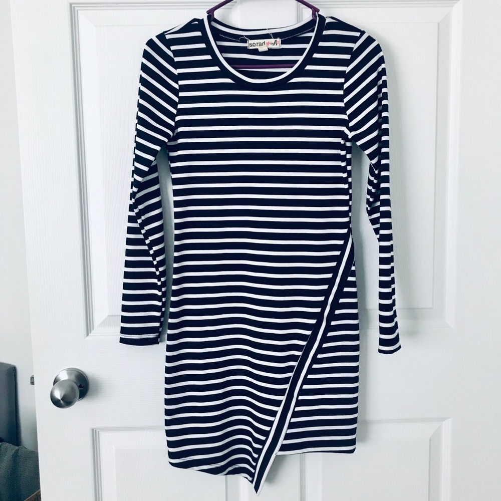 Stripped Asymmetrical Dress